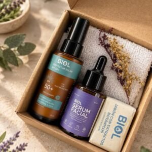 Kit Skincare Completo BIOL: jabón facial, sérum facial y protector solar SPF 50+