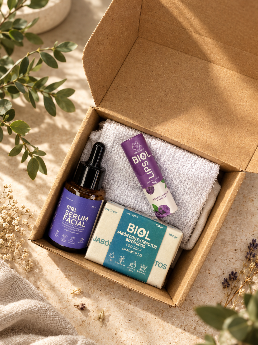 Kit Belleza Natural BIOL: jabón facial, sérum facial y barra labial